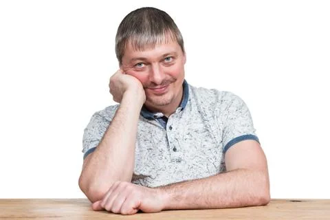 Portrait of man at a table Stock Photos