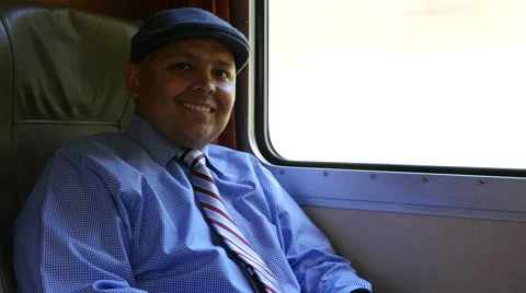 Portrait of man taking the train Video stock 67353573