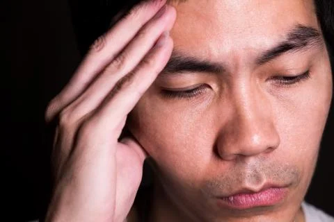 A portrait of a man is thinking about his work. Stock Photos