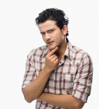 Portrait of a man thinking Stock Photos