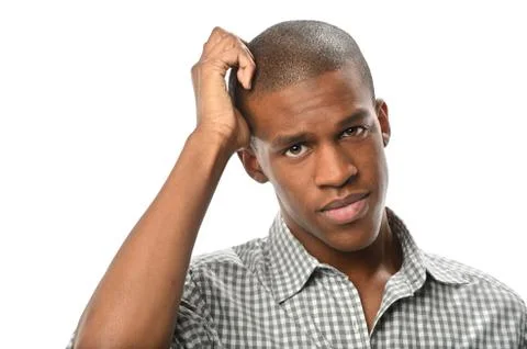 Portrait of man thinking Stock Photos