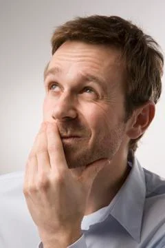 Portrait of Man Thinking Stock Photos