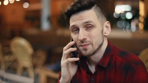 Portrait of a Man Using Smartphone 库存影片 103749125