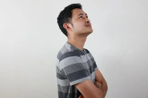 Portrait of man on white background 스톡 사진