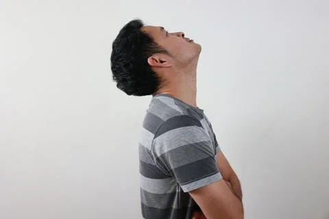 Portrait of man on white background Stockfoto's