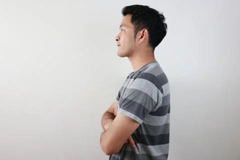 Portrait of man on white background 스톡 사진