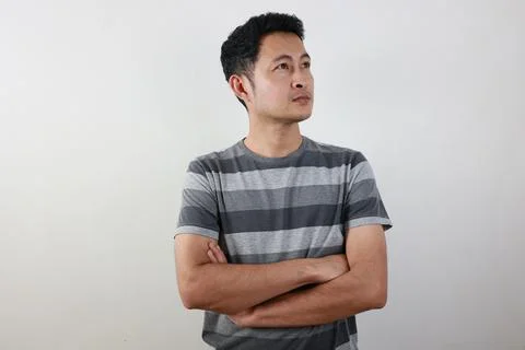 Portrait of man on white background 스톡 사진