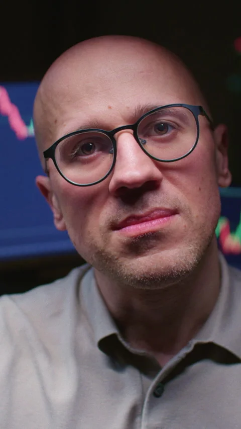 Portrait: manager guy man business entrepreneur in home office. Face of male Stock Footage 332881025