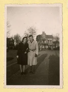 Portrait of Mary Balfour van Burleigh and Cor van Andel, standing in the P... Stock Photos