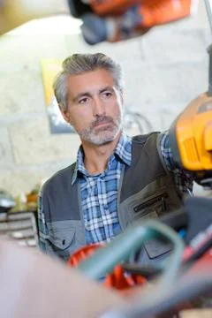 Portrait of a mechanic in workshop Stock Photos
