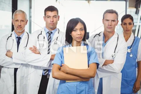 Portrait Of Medical Team Standing Together
