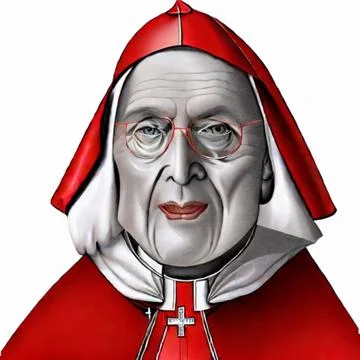Portrait of a medieval catholic cardinal Illustrazione stock