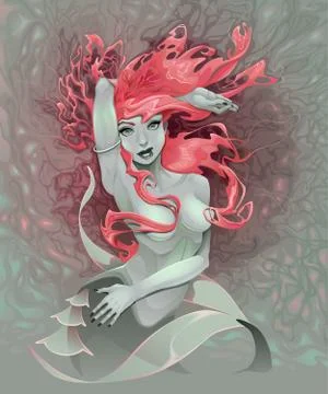 Portrait of a mermaid Illustrazione stock