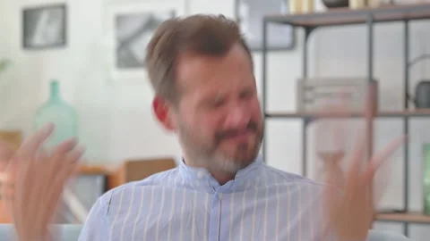 Portrait of Middle Aged Man with Loss While at Home Stock Footage 287897381