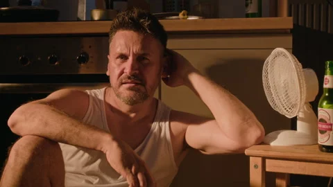 Portrait of Middle Aged Man Struggling with Alcohol Addiction 库存影片 344876848