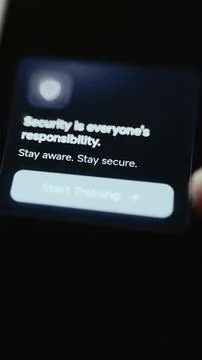 Portrait mobile interface reminds viewers that security is everyone's 库存照片
