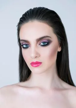 Portrait of a model with dark make up Stock Photos
