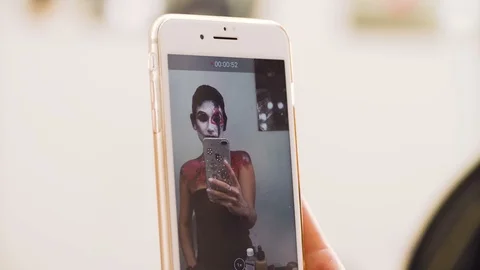 Portrait of the model looking at herself Stock Footage 88813040