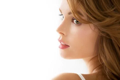 Portrait of the model looking over your shoulder Stock Photos