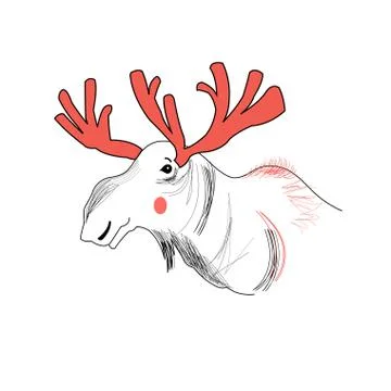 Portrait of moose Stock Illustration