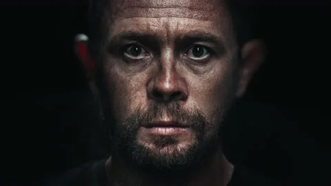 Portrait morph. Man turns into monkey. Adult caucasian man slowly morphs into Stock Footage 168572078