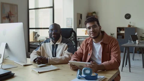 Portrait of Multiethnic AI Software Developers in IT Startup Office Stock Footage 293124289