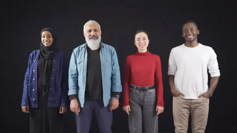 Portrait of multiethnic group of young and old people. 動画素材 228848939