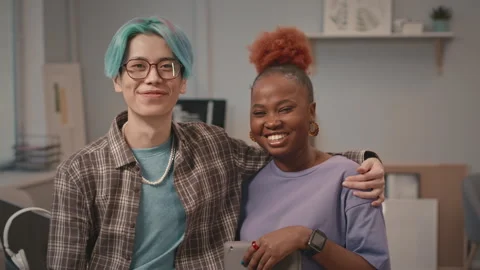 Portrait of Multiracial Couple of Programmers in Office Video stock 241273718