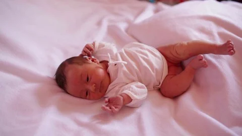 Portrait of a newborn.  Stock Footage 88791748