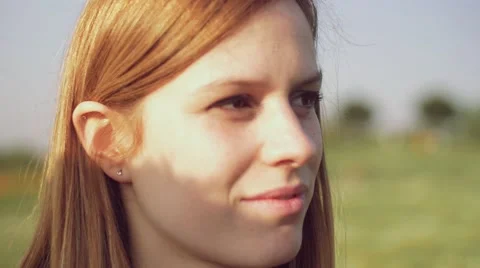 Portrait of a nice blonde woman Stock Footage 62777341