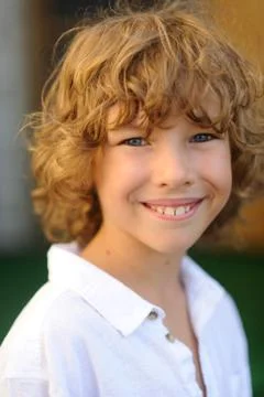 Portrait of the nice boy of 10-11 years. Stock Photos