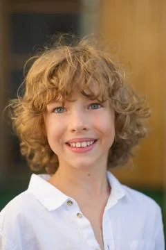 Portrait of the nice boy of 10-11 years. Stock Photos