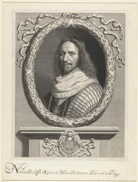 Portrait of Nicolas Potier de Novion. Portrait of Nicolas Potier the Novio... Stock Photos