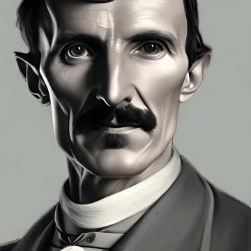 Portrait of Nikola Tesla Stock Illustration