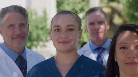 Portrait of Nurse in a Group Stock Footage 270316885