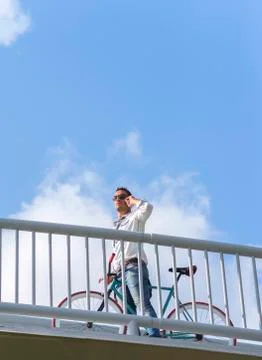Portrait of an office worker using a mobile phone Stock Photos