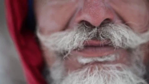 Portrait of old man with grey beard outdoors Stock Footage 164041493