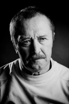 Portrait of an old men in black and white Stock Photos