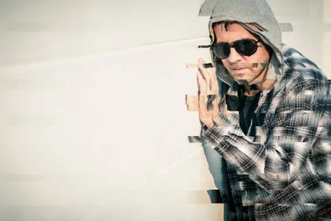 Portrait of a one sad man Stock Photos