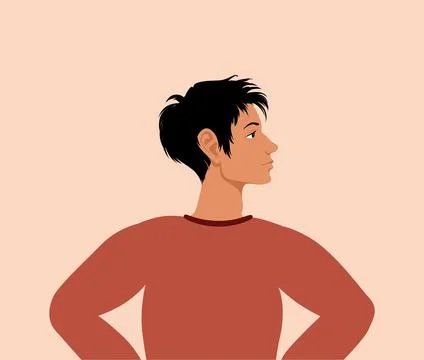 Portrait of other person Stock Illustration