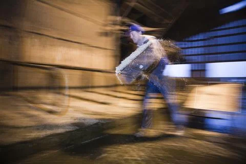 Portrait of an owner-handler of a raw milk creamery who runs the operation with Stock Photos
