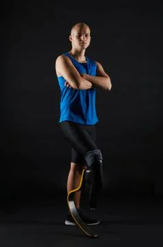 Portrait of paralympic runner 写真素材