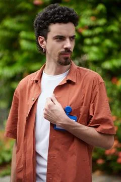 Portrait of Pensive Developer Foto stock