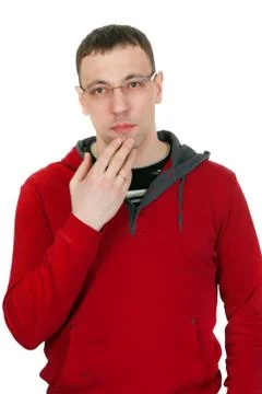 Portrait of a pensive man Stock Photos