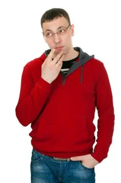 Portrait of a pensive man Stock Photos