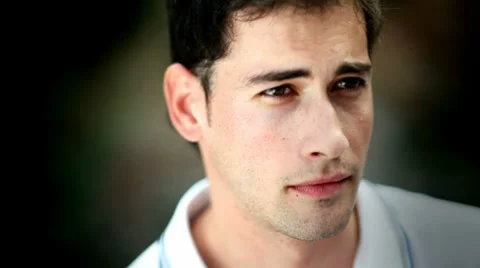 Portrait of a pensive young man Stock Footage 8685217