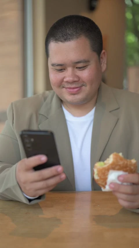 Portrait of plus-size Asian young Thai male in 20s Stock Footage 337172193