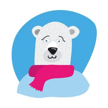 Portrait of a polar bear. Vector illustration. Isolated vector sign symbol. Stock Illustration