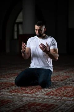 Portrait of a Prayer at Mosque Stock Photos