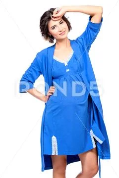 A portrait of a pregnant charming lady in studio. Fashion concept. Motherhood Stock Photos
